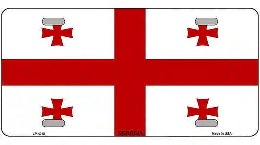 Georgia Flag Metal Novelty License Plate