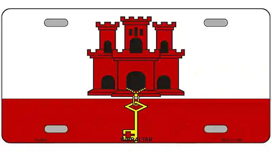 Gibraltar Flag Metal Novelty License Plate