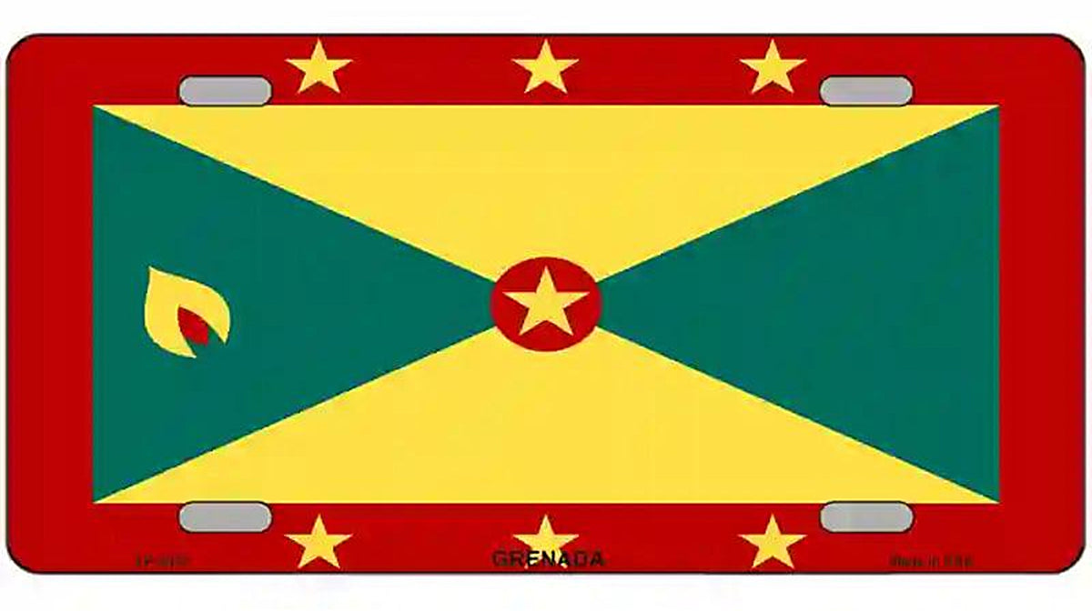 Grenada Flag Metal Novelty License Plate