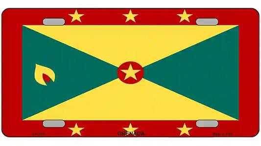 Grenada Flag Metal Novelty License Plate