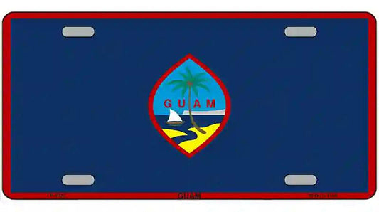 Guam Flag Novelty Metal License Plate Tag
