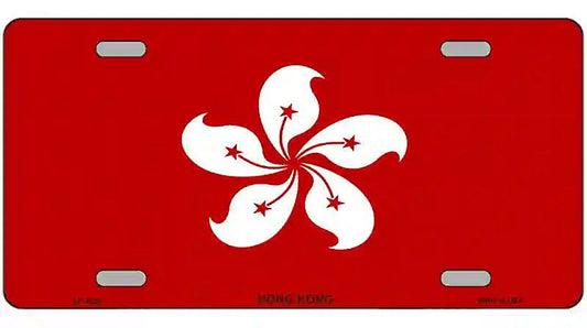 Hong Kong Flag Metal Novelty License Plate