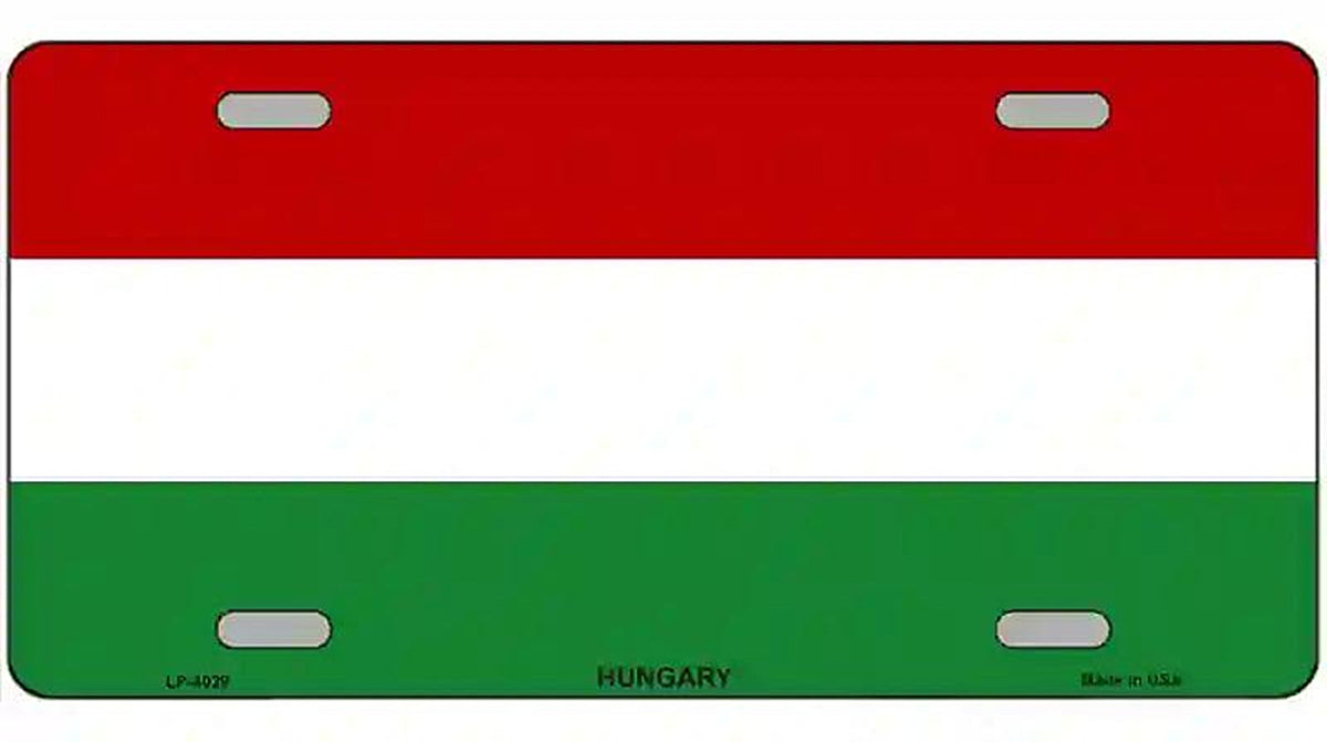 Hungary Flag Metal Novelty License Plate