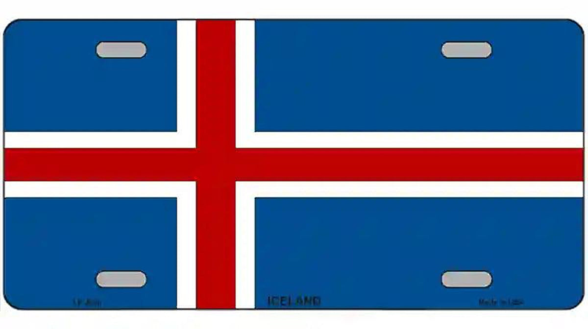 Iceland Flag Metal Novelty License Plate