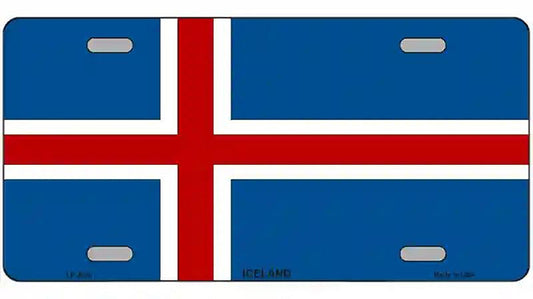 Iceland Flag Metal Novelty License Plate
