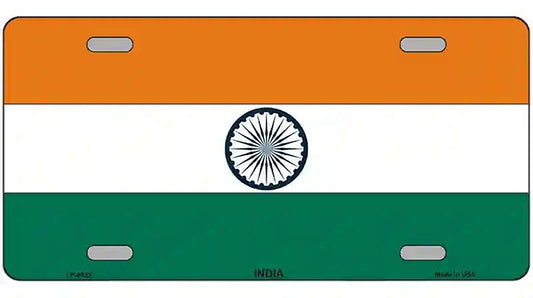 India Flag Metal Novelty License Plate