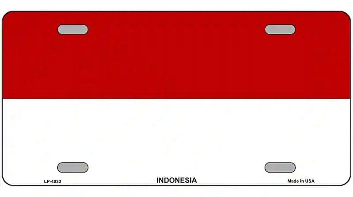 Indonesia Flag Metal Novelty License Plate