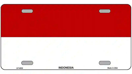Indonesia Flag Metal Novelty License Plate