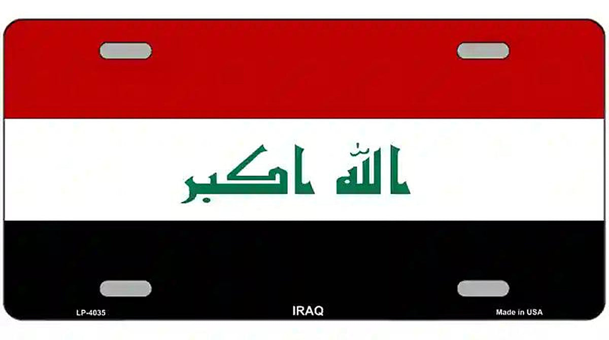 Iraq Flag Metal Novelty License Plate