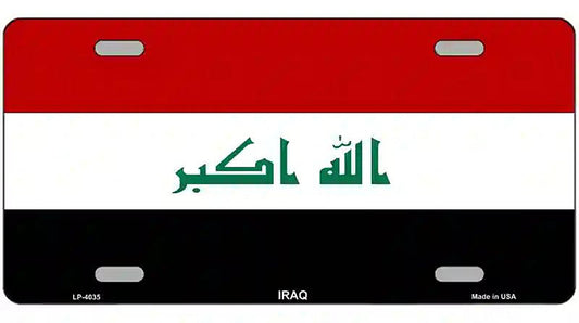 Iraq Flag Metal Novelty License Plate