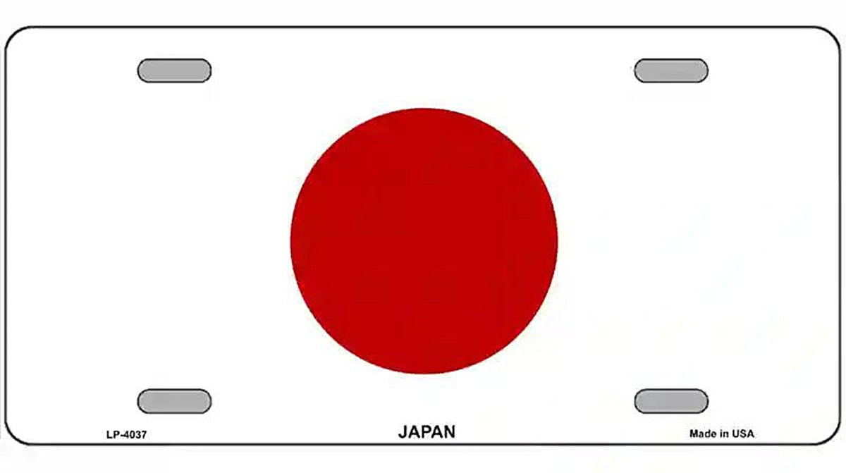 Japan Flag Metal Novelty License Plate