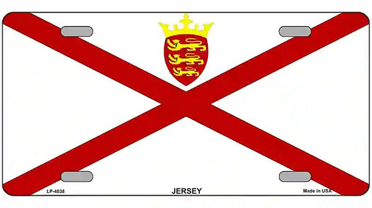 Jersey Flag Metal Novelty License Plate