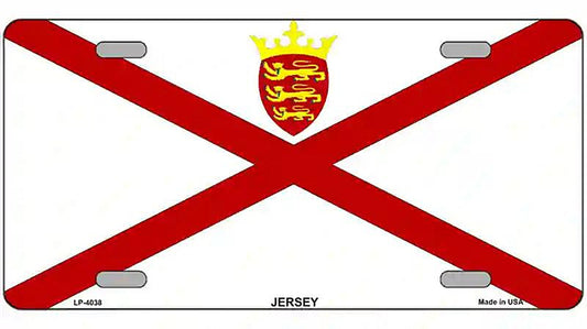 Jersey Flag Metal Novelty License Plate