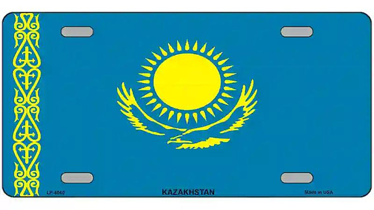 Kazakhstan Flag Metal Novelty License Plate