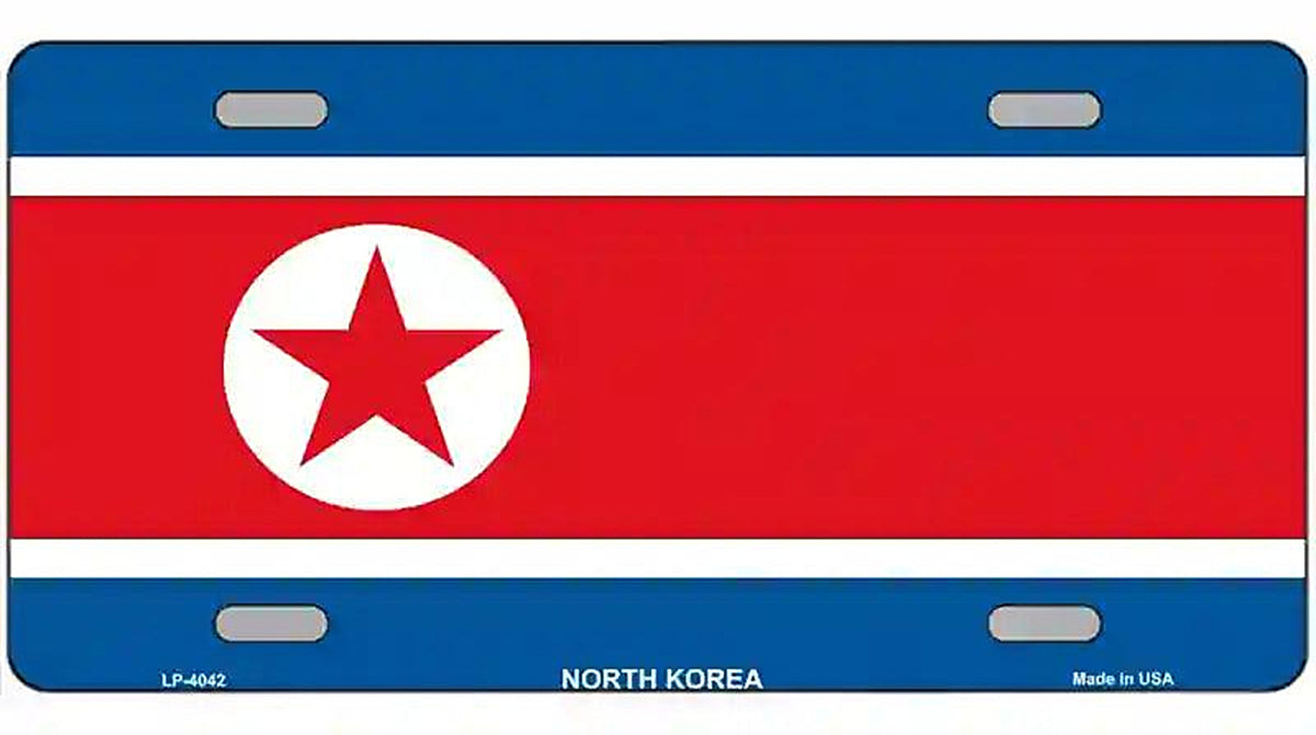 North Korea Flag Metal Novelty License Plate