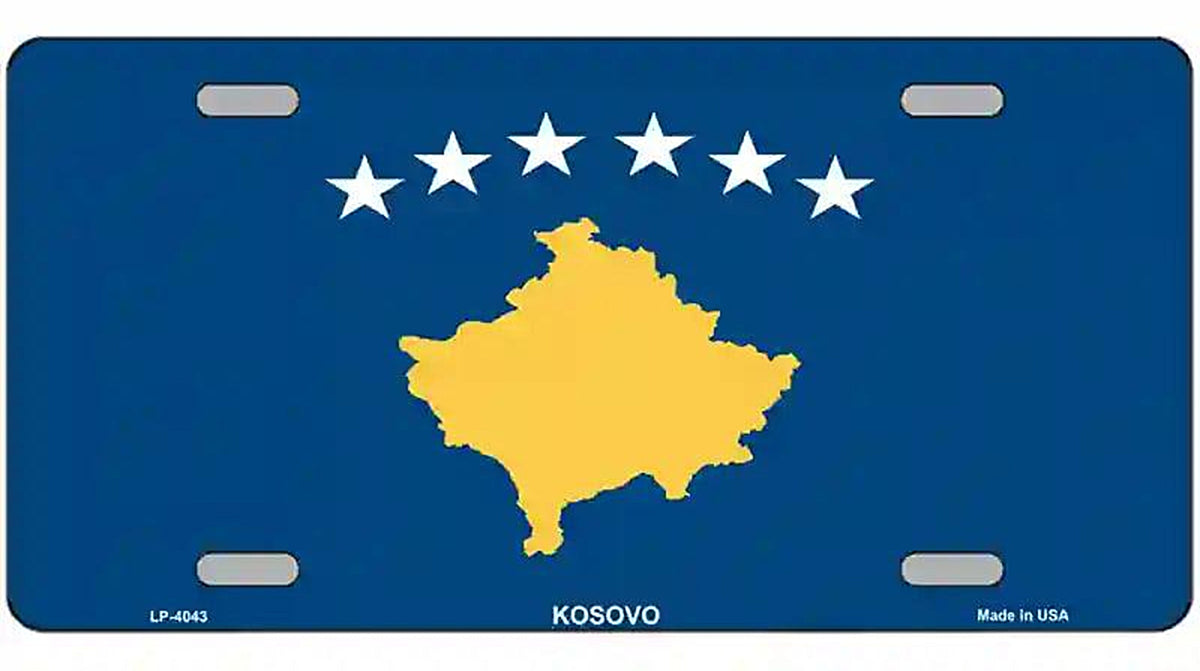 Kosovo Flag Metal Novelty License Plate