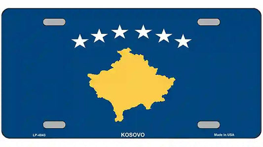 Kosovo Flag Metal Novelty License Plate