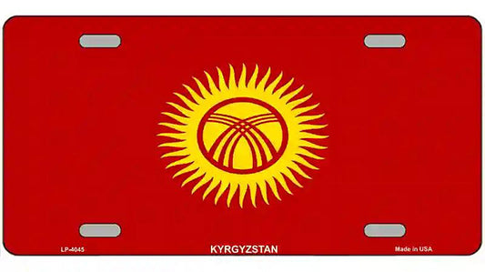 Kyrgyzsyan Flag Metal Novelty License Plate