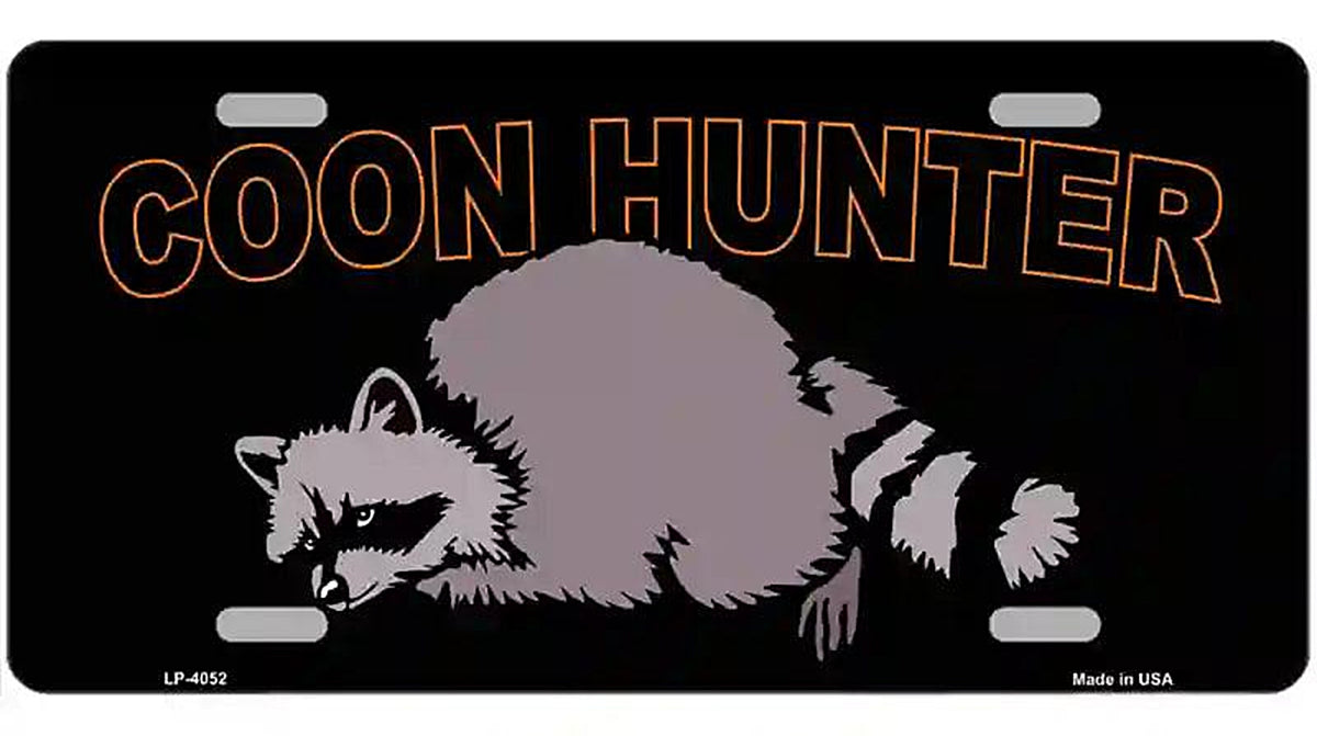 Coon Hunter Metal Novelty License Plate
