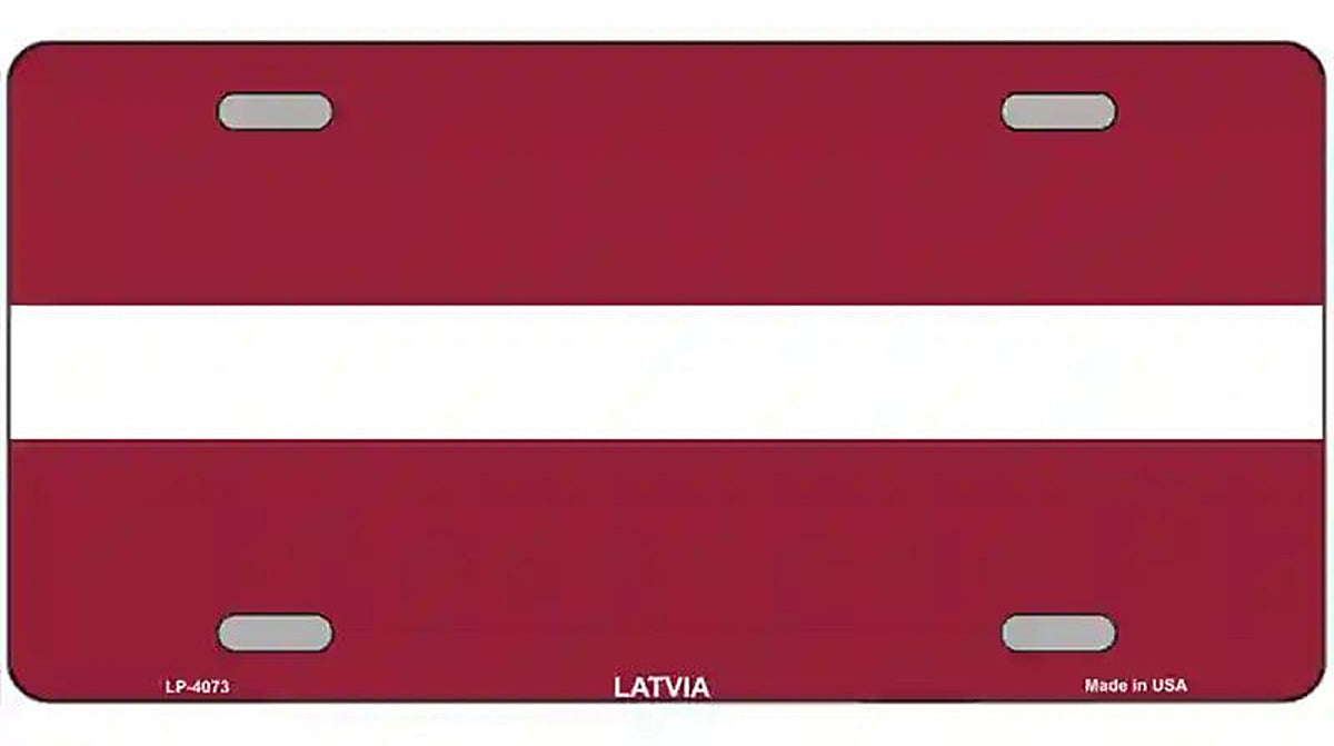 Latvia Flag Metal Novelty License Plate