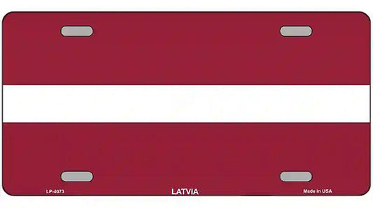 Latvia Flag Metal Novelty License Plate