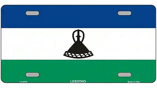 Lesotho Flag Metal Novelty License Plate