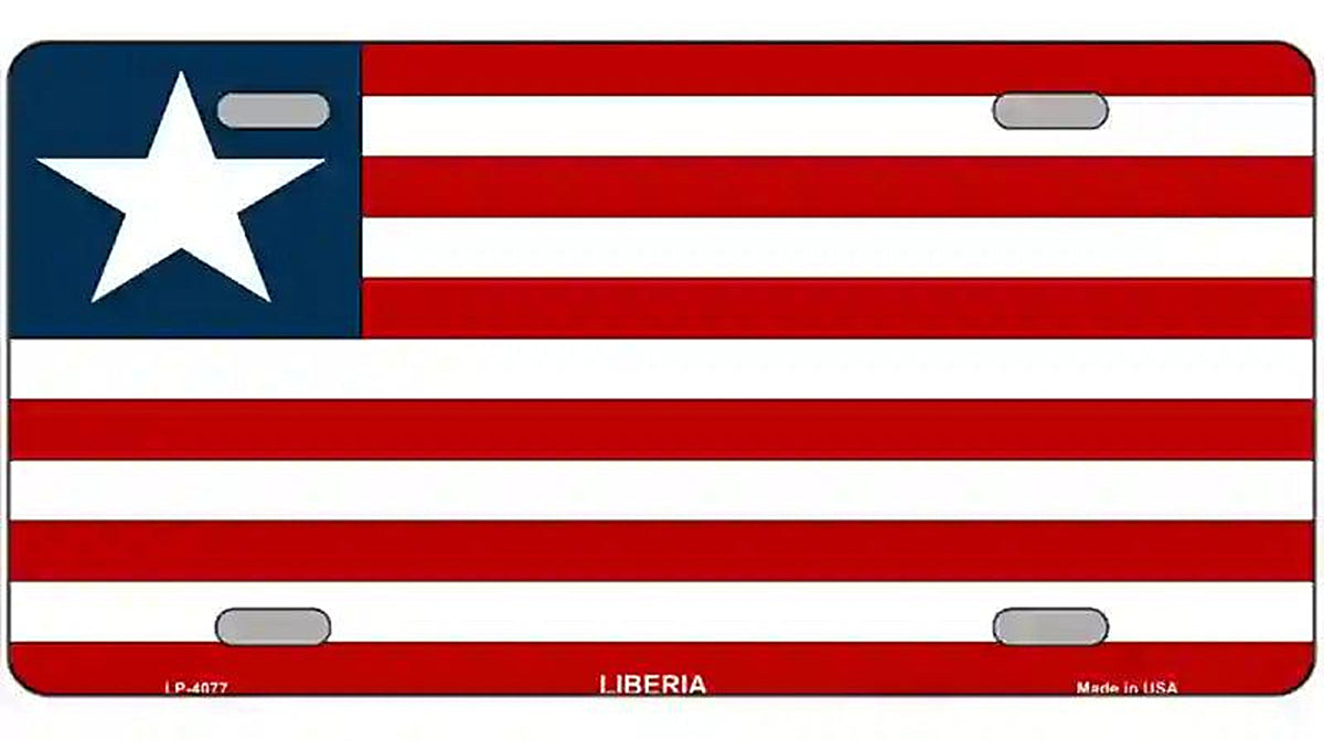 Liberia Flag Metal Novelty License Plate
