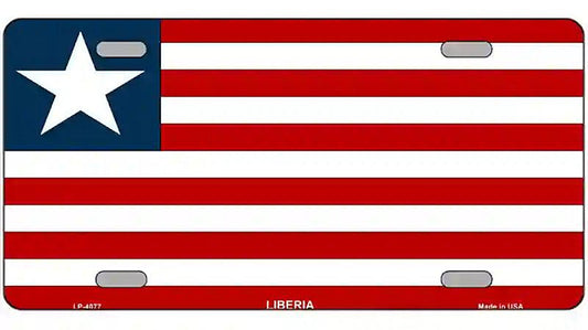 Liberia Flag Metal Novelty License Plate