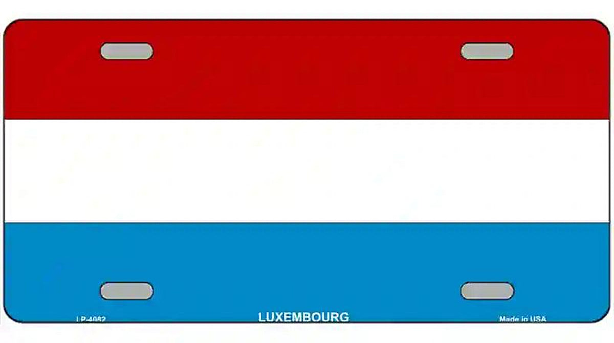 Luxembourg Flag Metal Novelty License Plate