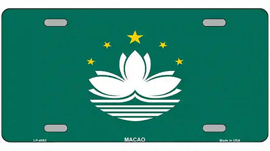 Macao Flag Metal Novelty License Plate