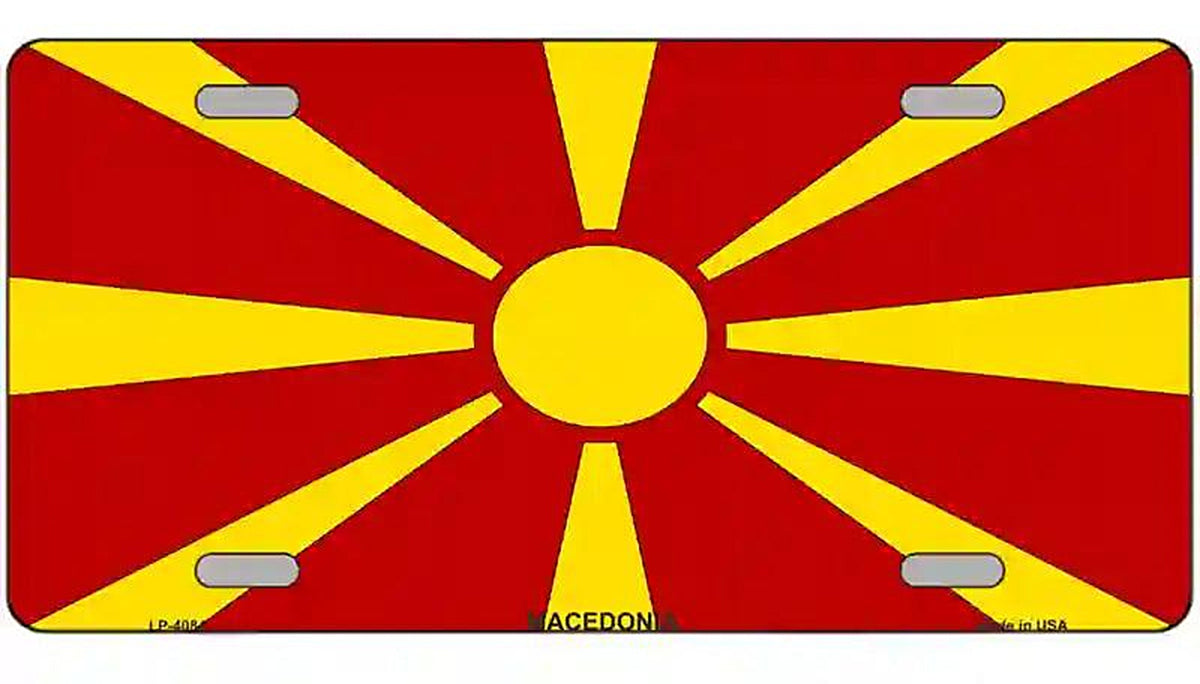Macedonia Flag Metal Novelty License Plate