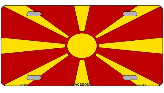 Macedonia Flag Metal Novelty License Plate
