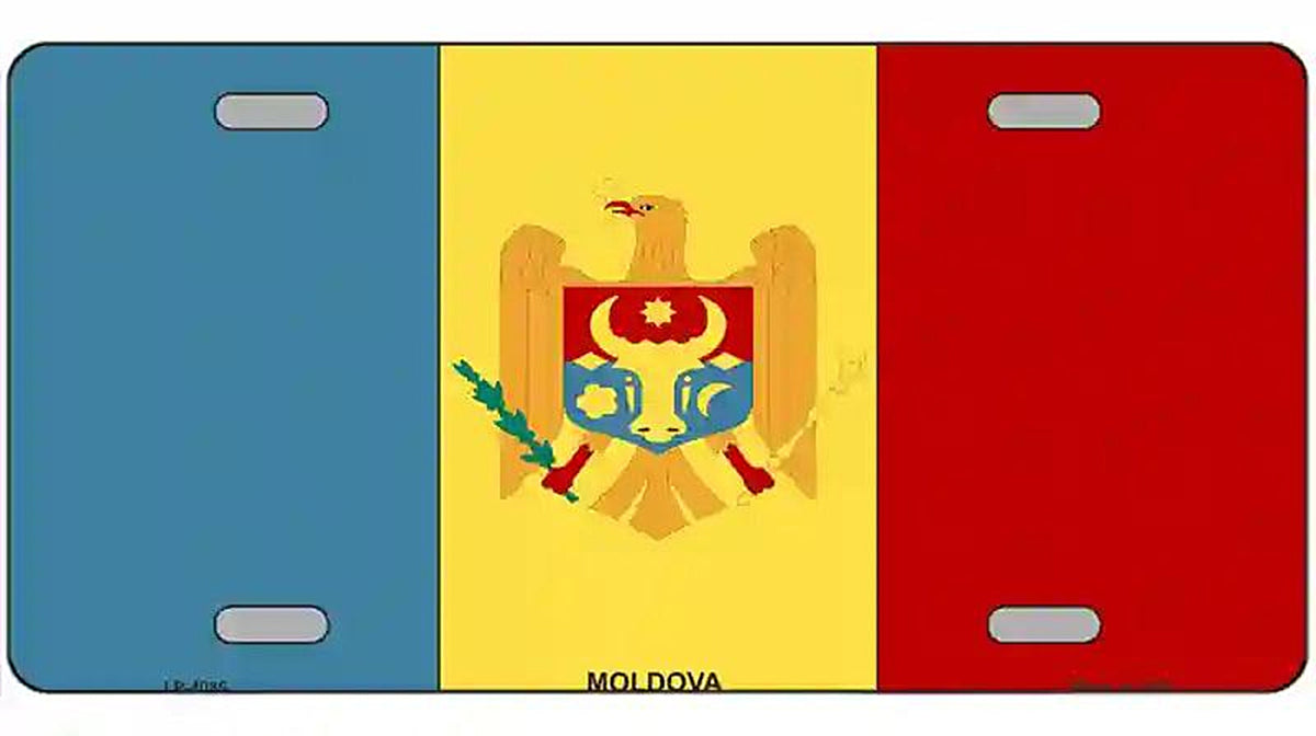 Moldova Flag Metal Novelty License Plate