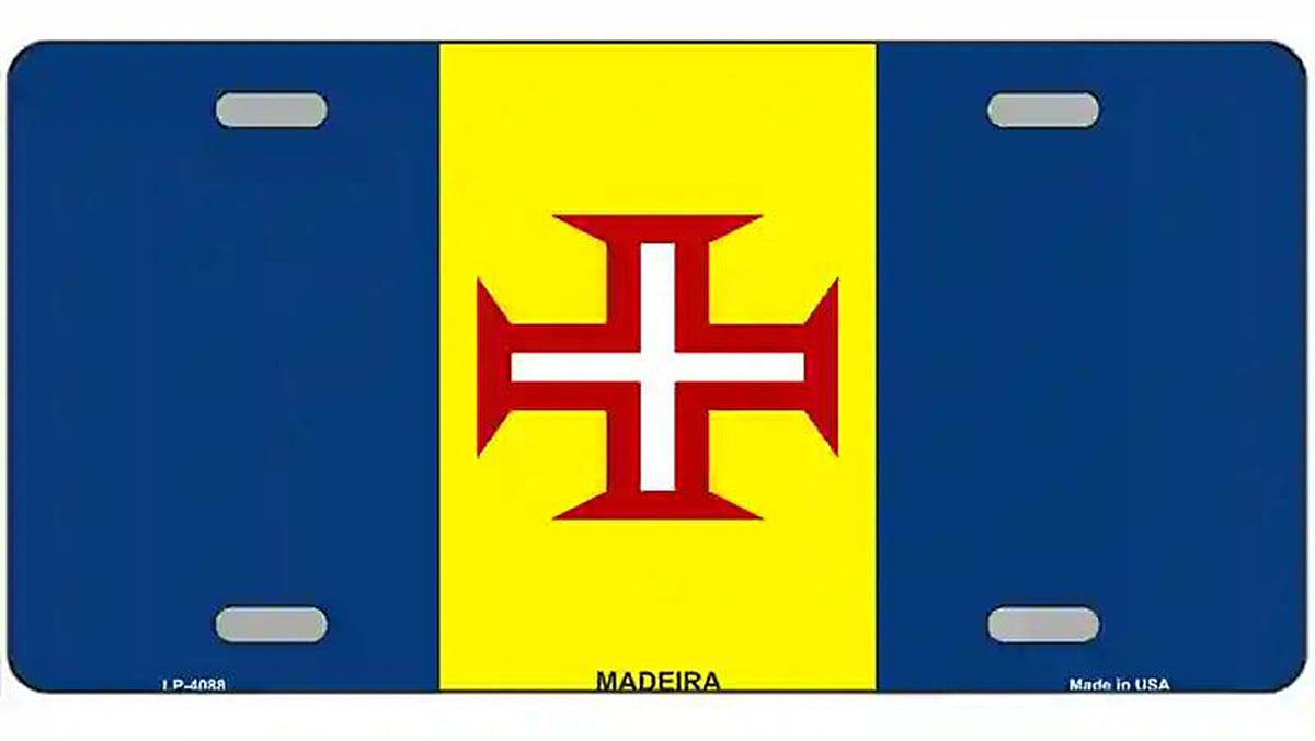 Madeira Flag Metal Novelty License Plate