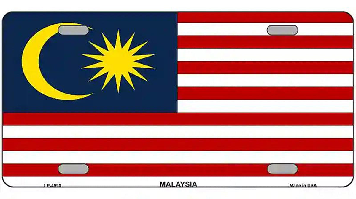 Malaysia Flag Metal Novelty License Plate