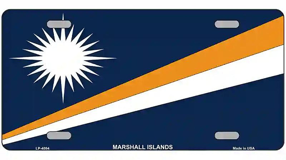Marshall Islands Flag Metal Novelty License Plate