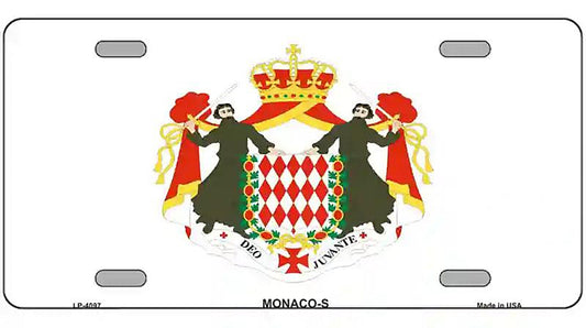 Monaco-S Flag Metal Novelty License Plate