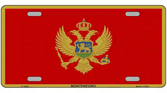 Montenegro Flag Metal Novelty License Plate