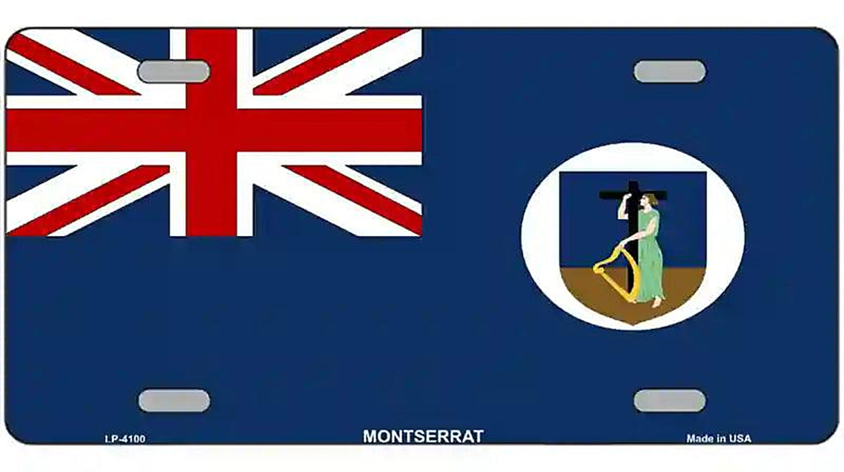 Montserrat Flag Metal Novelty License Plate