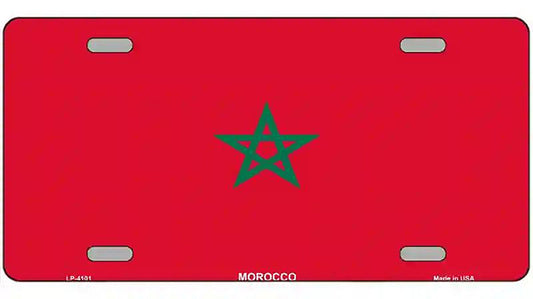 Morocco Flag Metal Novelty License Plate