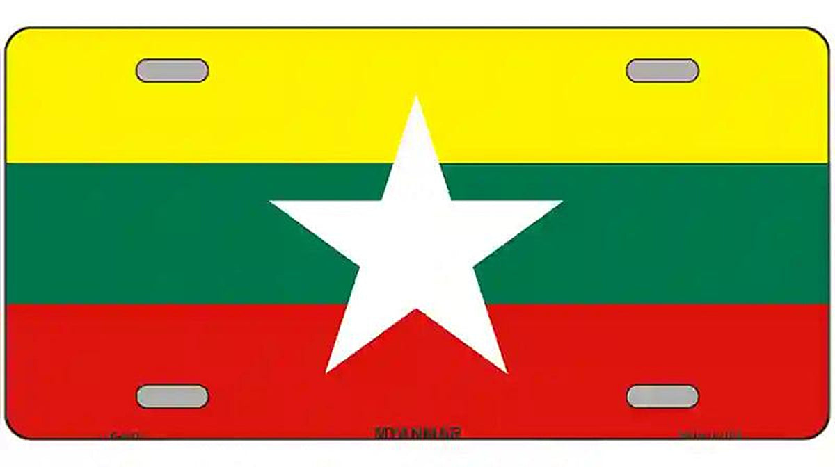 Myanmar Flag Metal Novelty License Plate