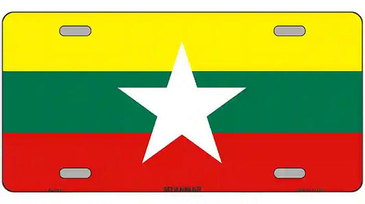 Myanmar Flag Metal Novelty License Plate