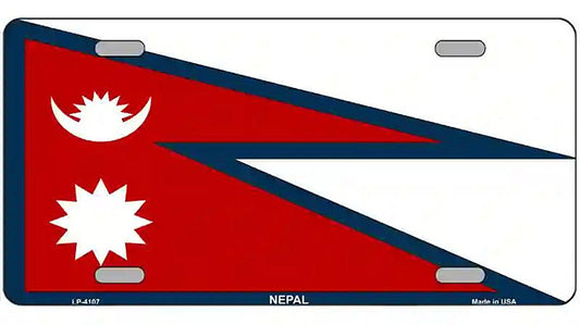 Nepal Flag Metal Novelty License Plate