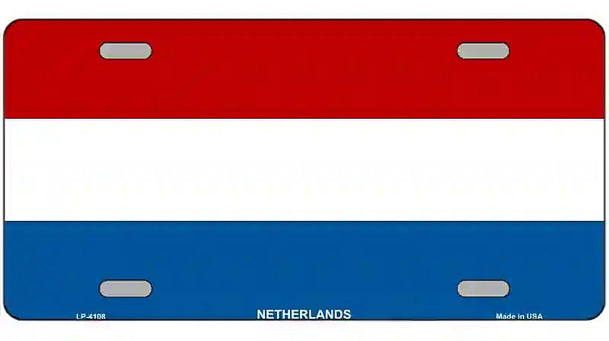 Netherlands Flag Metal Novelty License Plate