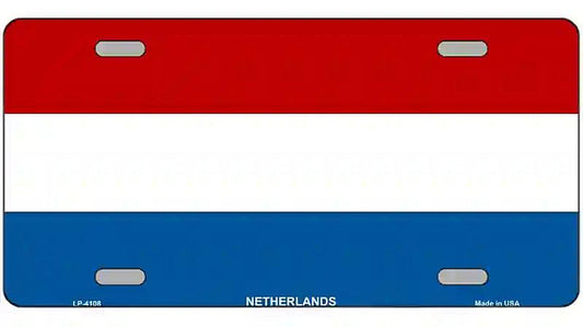 Netherlands Flag Metal Novelty License Plate