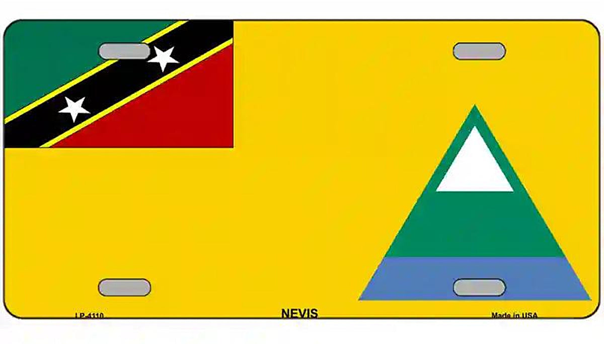 Nevis Flag Metal Novelty License Plate