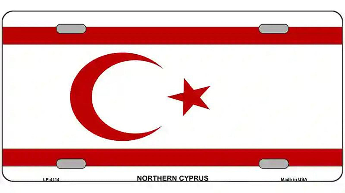 Northern Cyprus Flag Metal Novelty License Plate