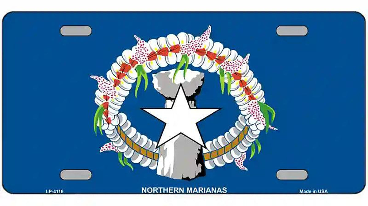 Northern Marianas Flag Metal Novelty License Plate