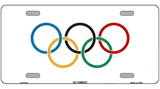Olympic Flag Metal Novelty License Plate