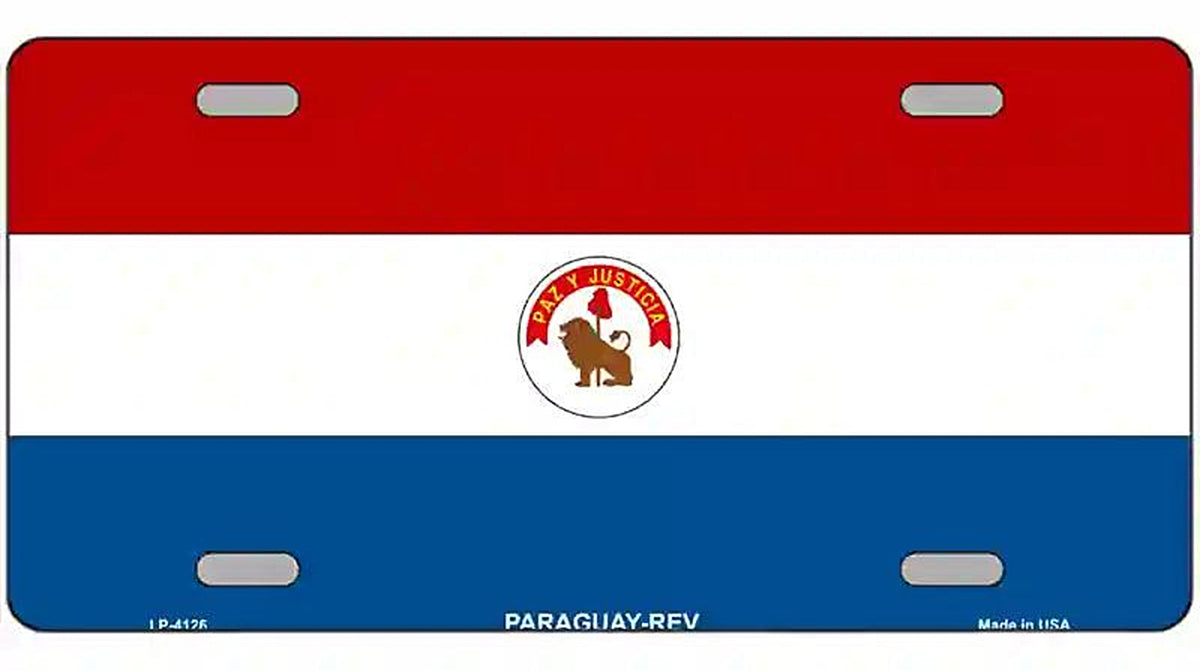 Paraguay-REV Flag Metal Novelty License Plate